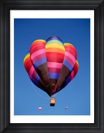 Framed Rainbow Hot Air Balloon Flying Away Print
