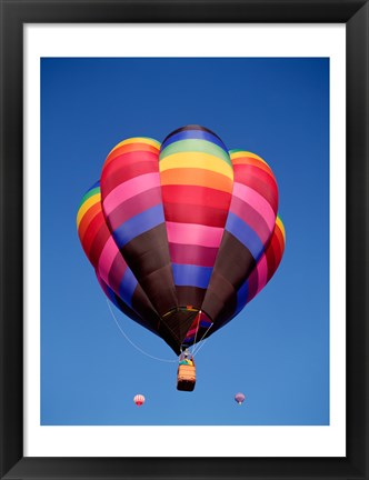 Framed Rainbow Hot Air Balloon Flying Away Print