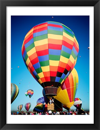 Framed Low angle Closeup Of Hot Air Balloons In The Sky, Albuquerque International Balloon Fiesta, Albuquerque, New Mexico, USA Print