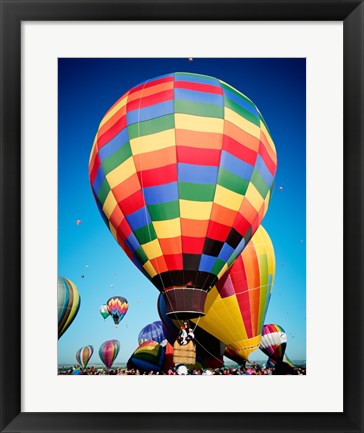 Framed Low angle Closeup Of Hot Air Balloons In The Sky, Albuquerque International Balloon Fiesta, Albuquerque, New Mexico, USA Print