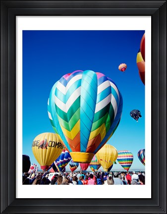 Framed Hot air balloons taking off, Albuquerque International Balloon Fiesta, New Mexico Print