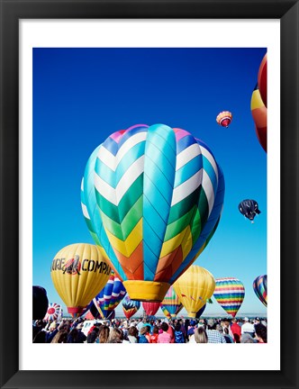 Framed Hot air balloons taking off, Albuquerque International Balloon Fiesta, New Mexico Print