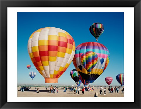 Framed Hot air balloons taking off, Balloon Fiesta, Albuquerque, New Mexico Print