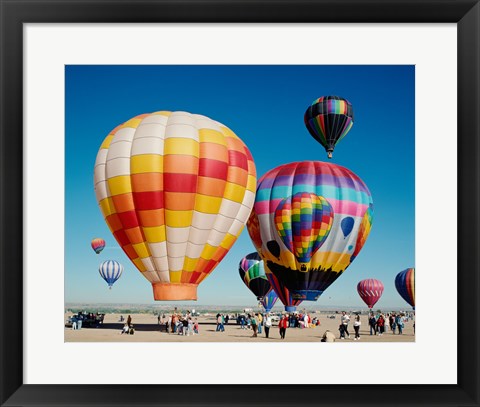Framed Hot air balloons taking off, Balloon Fiesta, Albuquerque, New Mexico Print
