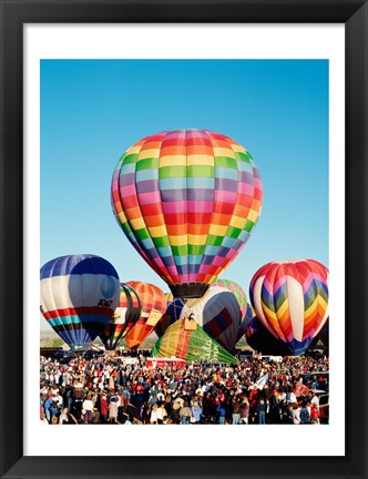 Framed Floating hot air balloons, Albuquerque International Balloon Fiesta, Albuquerque, New Mexico, USA Print