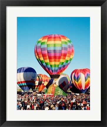 Framed Floating hot air balloons, Albuquerque International Balloon Fiesta, Albuquerque, New Mexico, USA Print