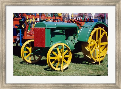 Framed Old fashioned tractor at Farmers Market, San Juan Capistrano, California, USA Print