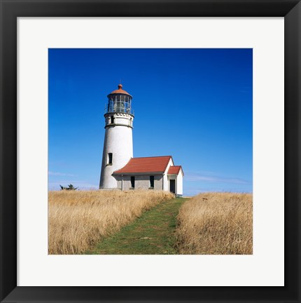 Framed Low angle view of a lighthouse, Cape Blanco Lighthouse, Cape Blanco State Park, Oregon, USA Print