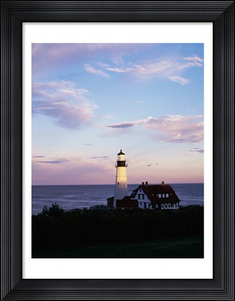 Framed Portland Head Lighthouse Vertical Cape Elizabeth Maine USA Print