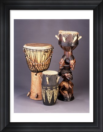 Framed West African Drums Print