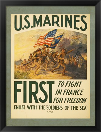 Framed Enlist with the Soilders of the Sea Print