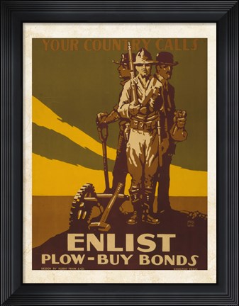 Framed Your Country Calls Buy Bonds Print