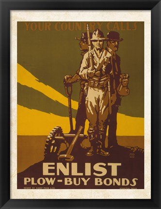 Framed Your Country Calls Buy Bonds Print