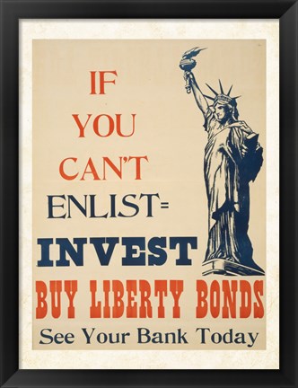 Framed If you Can&#39;t Enlist, Invest Print