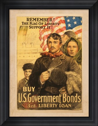 Framed Flag of Liberty Print