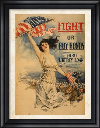 Framed Fight or Buy Bonds Print