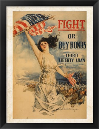 Framed Fight or Buy Bonds Print