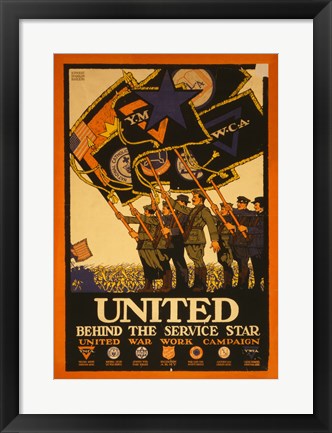 Framed United Behind the Service Star Print