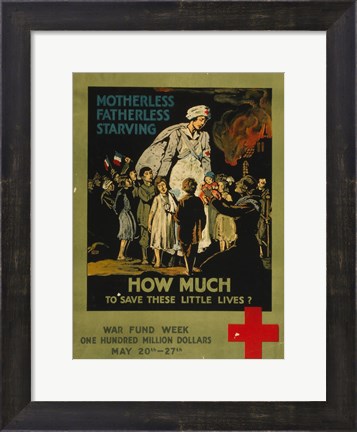 Framed How Much to Save These Lives War Fund Week Print