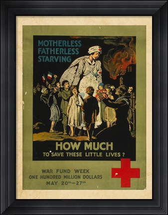 Framed How Much to Save These Lives War Fund Week Print