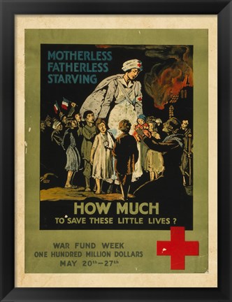 Framed How Much to Save These Lives War Fund Week Print