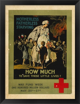 Framed How Much to Save These Lives War Fund Week Print