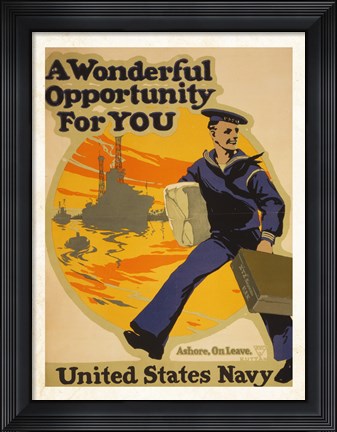 Framed Wonderful Opportunity for You United States Navy Print