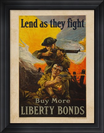 Framed Lend as They Fight Buy More Liberty Bonds Print