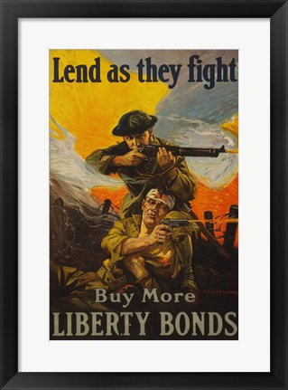 Framed Lend as They Fight Buy More Liberty Bonds Print