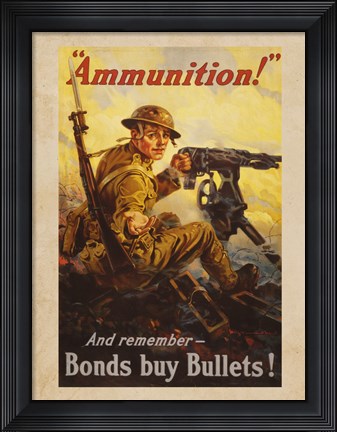 Framed Bonds Buy Bullets Print