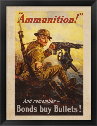 Framed Bonds Buy Bullets Print