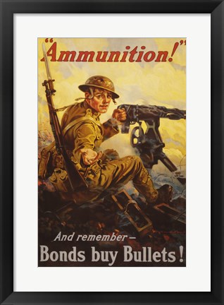 Framed Bonds Buy Bullets Print