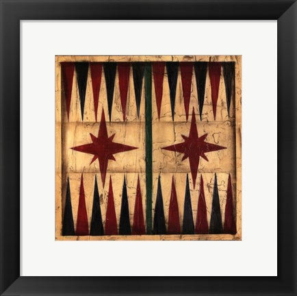 Framed Small Antique Backgammon Print