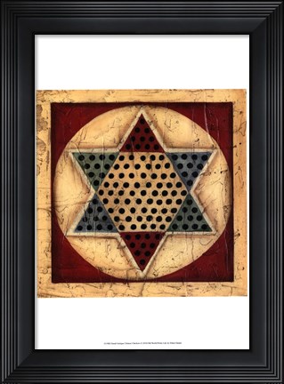 Framed Small Antique Chinese Checkers Print