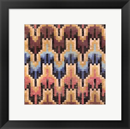 Framed Flame Stitch I Print