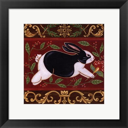 Framed Folk Rabbit II Print