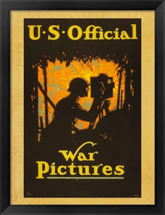 Framed U.S. Official War Pictures Print