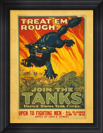 Framed Treat Em Rough Join the Tanks Print