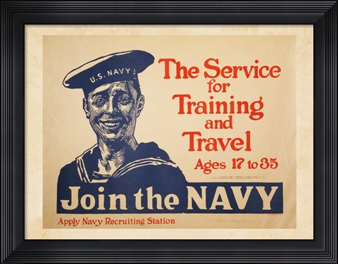 Framed Join the Navy Print