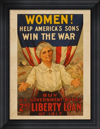 Framed 2nd Liberty Loan 1917 Print