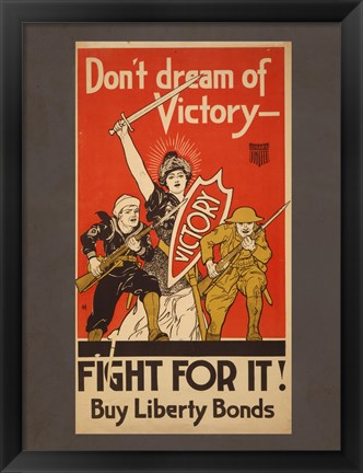 Framed Don&#39;t Dream of Victory - Fight For It! Print