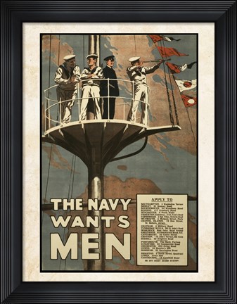Framed Navy Wants Men Print
