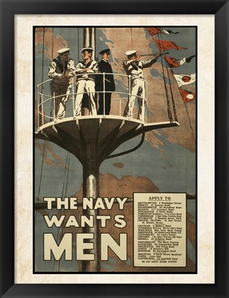 Framed Navy Wants Men Print