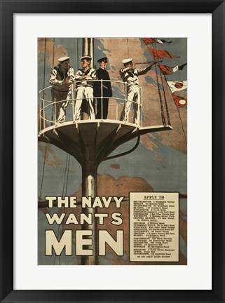 Framed Navy Wants Men Print