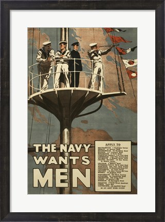 Framed Navy Wants Men Print