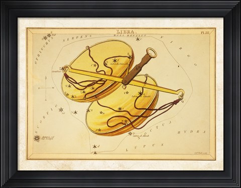 Framed Libra Zodiac Sign Print
