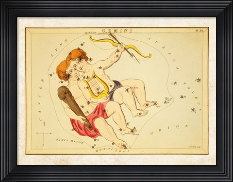 Framed Gemini Zodiac Sign Print