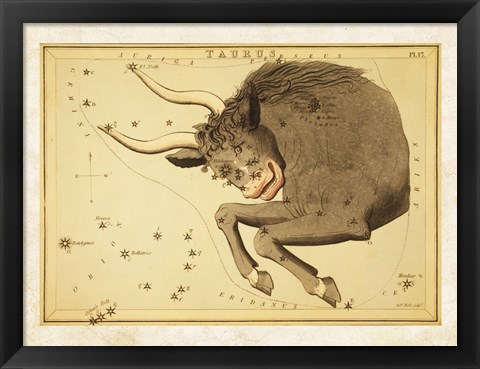 Framed Taurus Zodiac Sign Print