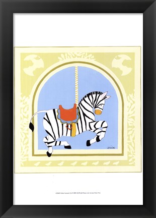 Framed Zebra Carousel Print