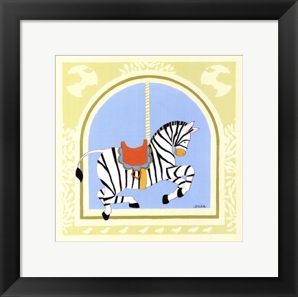 Framed Zebra Carousel Print